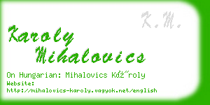 karoly mihalovics business card